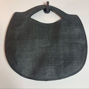 Vintage Handcrafted Natural Fiber Abaca Hemp Black Tote